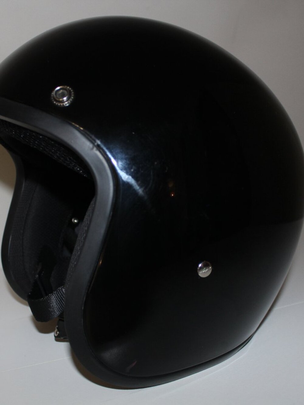 DAYTONA HELMETS Cruiser Jr Child M Shiny Black Helmet No Visor 3/4 Shell Glossy